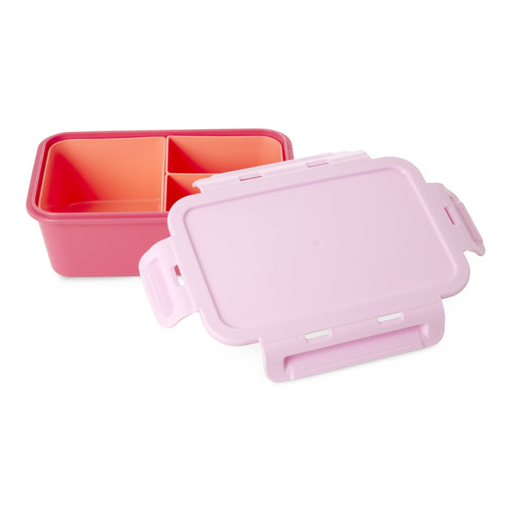 Lunchbox mit 3 Einsätzen in der Farbe Pink mit hellrotem Deckel