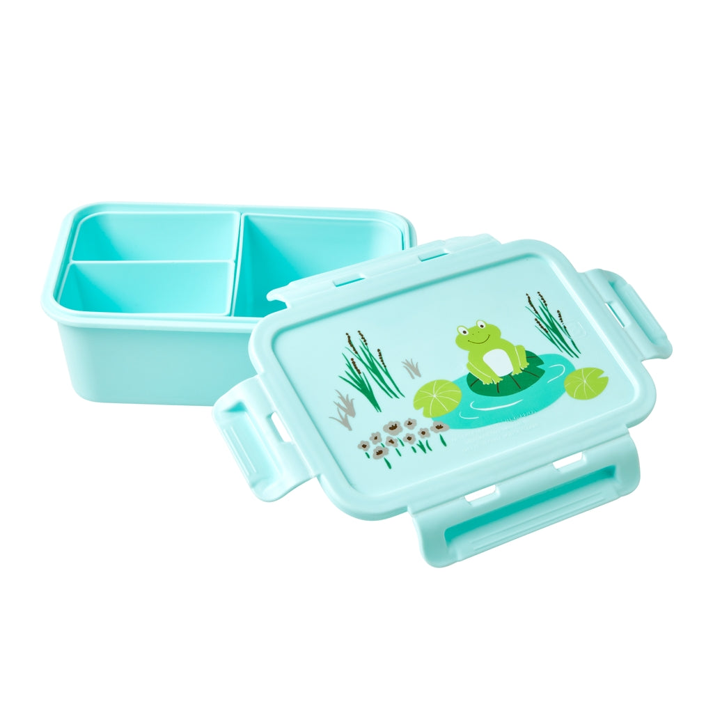 Lunchbox mit 3 Einsätzen – Frosch-Print