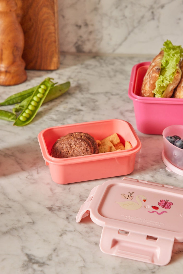 Lunchbox mit Airtight Deckel und Pink Wildlife Print – klein