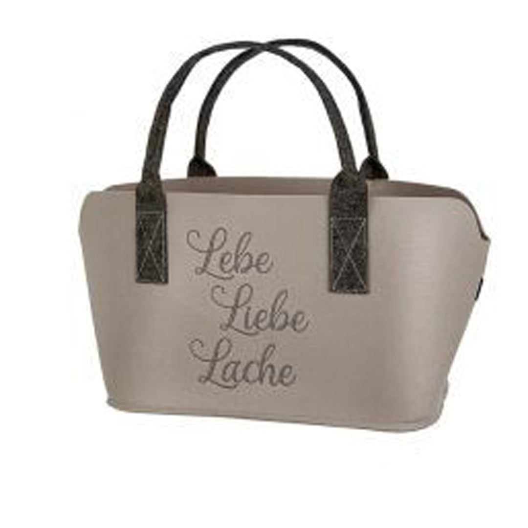 Filz Tasche Lebe Liebe Lache