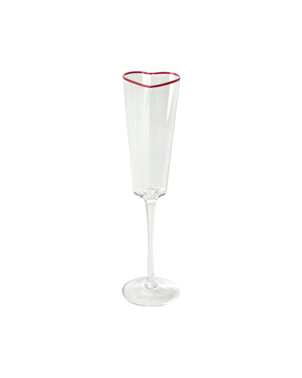 Sektglas in Herzform mit rotem Rand – 155 ml
