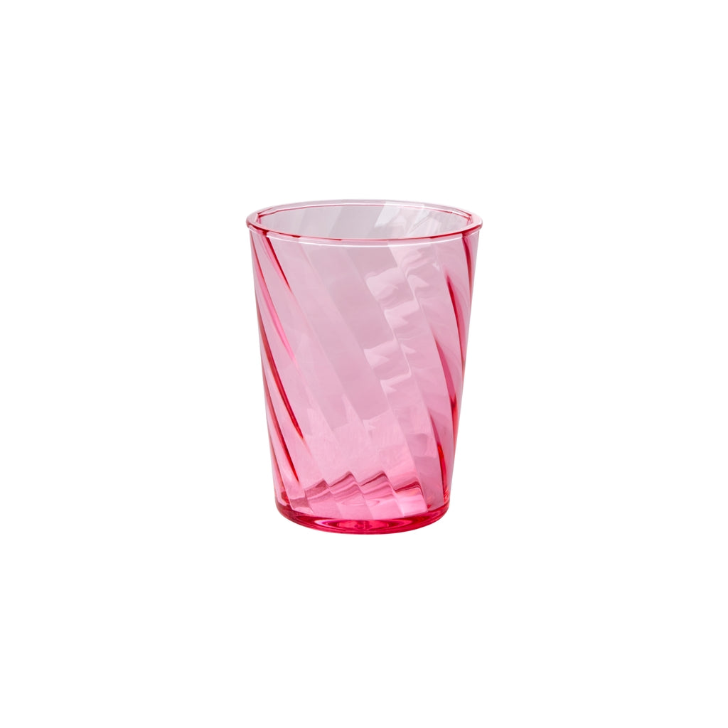 Acrylbecher im Twisted Swirl Design – Rosa – Mittel – 340 ml