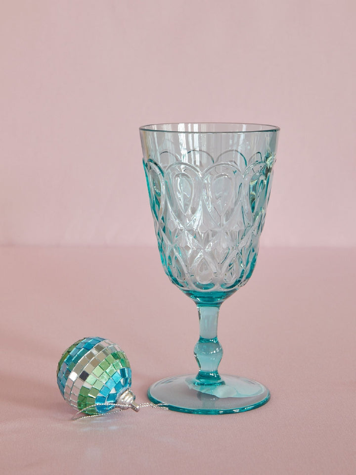 Weinglas aus Acryl in Mint mit Wirbelprägung – 250 ml