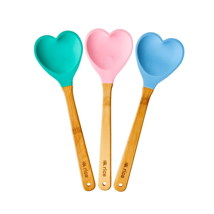Küchenlöffel aus Silikon in Herzform – 3 verschiedene Farben