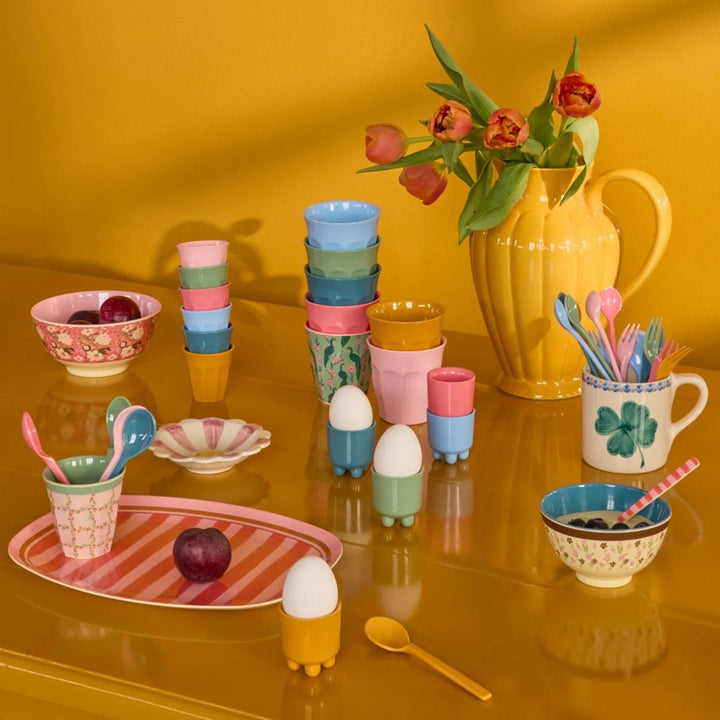 Rechteckiger Melamin-Teller Pink Organic Stripes Print