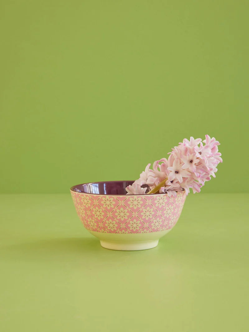 Melamine Bowl with Graphic Floral Print – Medium – 700 ml