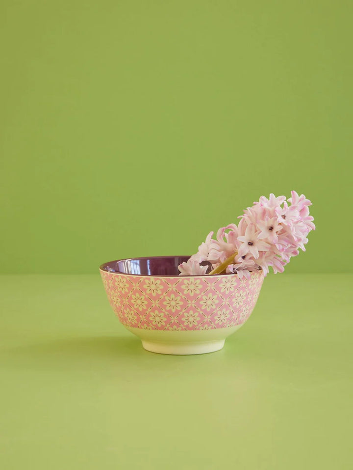 Melamine Bowl with Graphic Floral Print – Medium – 700 ml