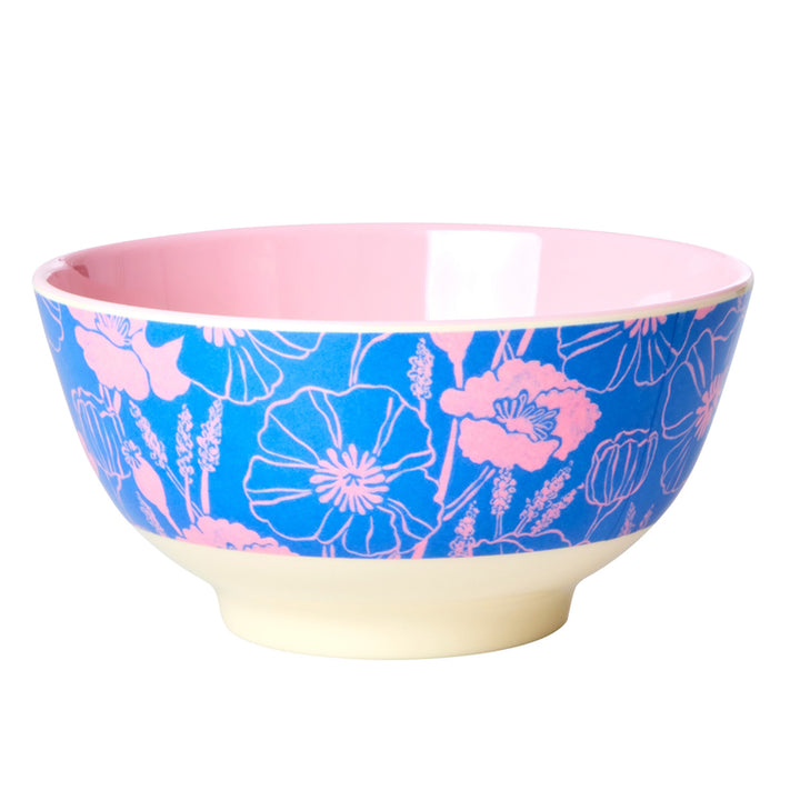 Melamine Bowl with Poppies Love Print - Medium - 700 ml