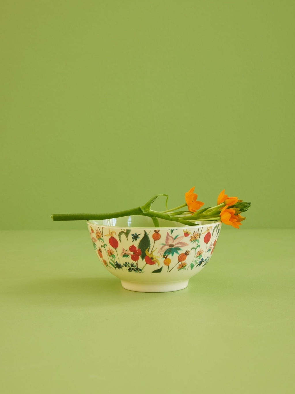 Melamine Bowl with Winter Rosebud Print – Medium – 700 ml