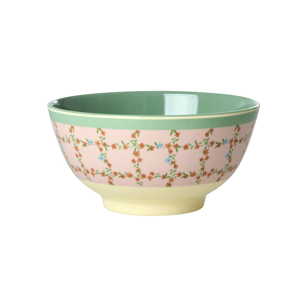 Melaminschüssel mit kariertem Schablonendruck- mittel- 700 ml