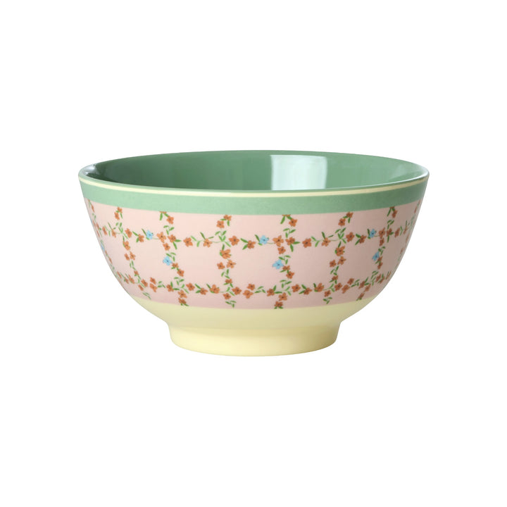 Melaminschüssel mit kariertem Schablonendruck- mittel- 700 ml