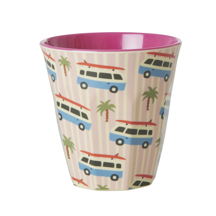 Melamine cup with pink cars print – medium – 250 ml