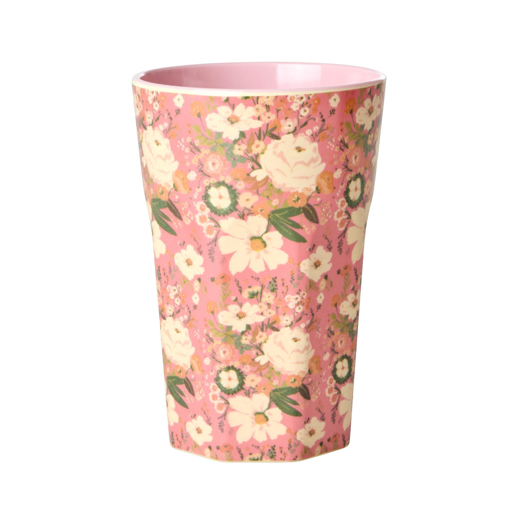 Melaminbecher mit Alison-Blumendruck- hoch- 400 ml