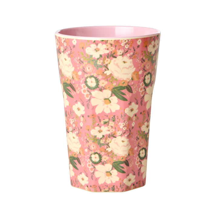 Melaminbecher mit Alison-Blumendruck- hoch- 400 ml