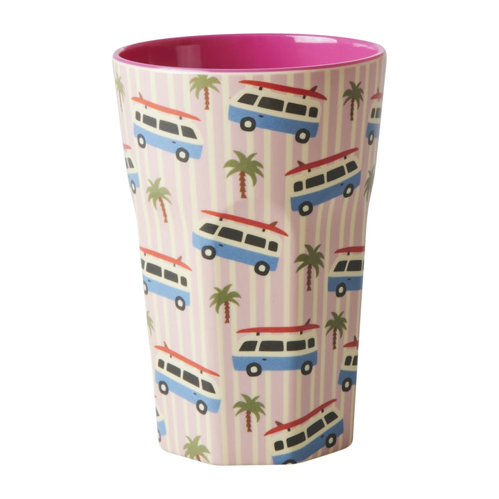 Melamine cup with pink cars print – large – 500 ml
