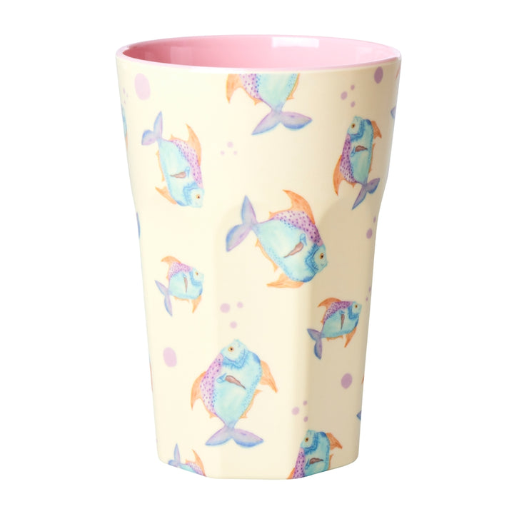 Melamine cup with fish cream print – large – 500 ml