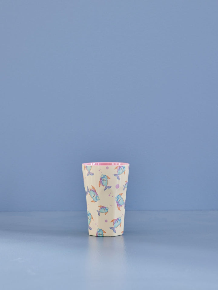 Melamine cup with fish cream print – large – 500 ml