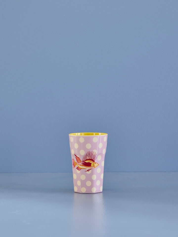 Melaminbecher mit Fisch-Lavendel-Aufdruck – groß – 500 ml