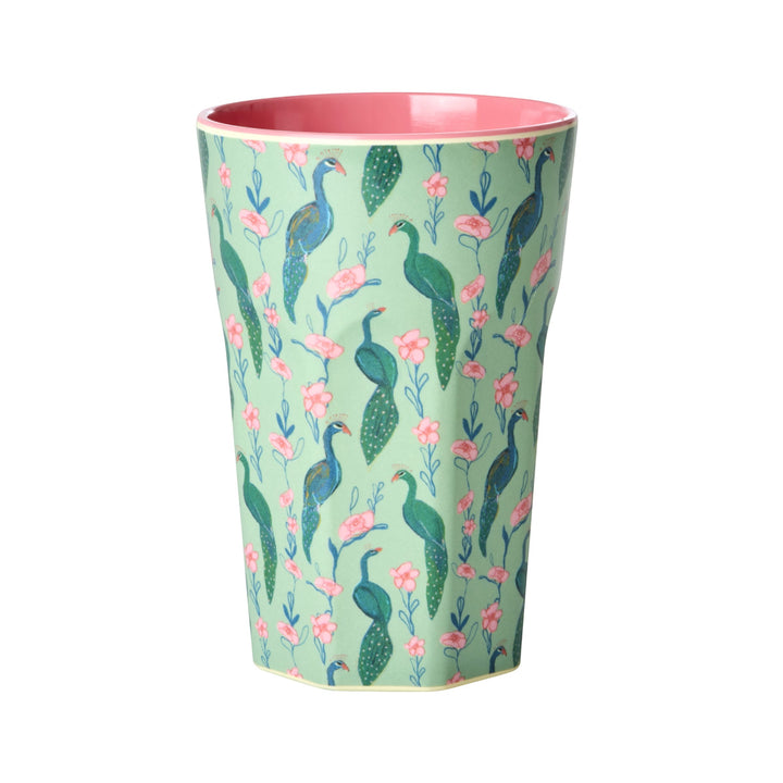 Melaminbecher mit Peacock Power-Print- Groß- 400 ml