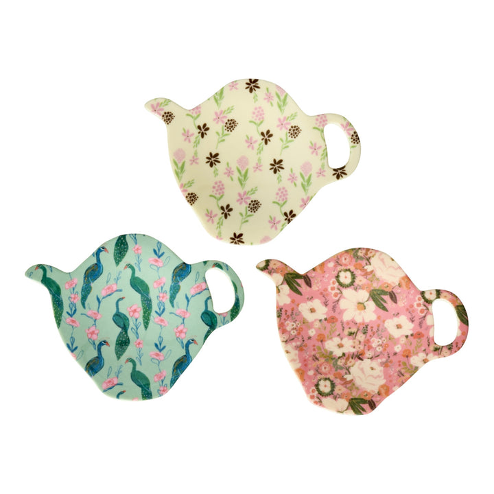 Melamin-Teebeutelteller in 3er-Sortierung. All You Need is Love and... Prints