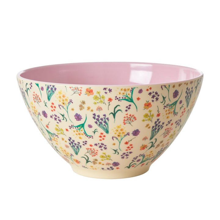 Melamin Salatschüssel mit Wild Flowers-Aufdruck - 2.5 l