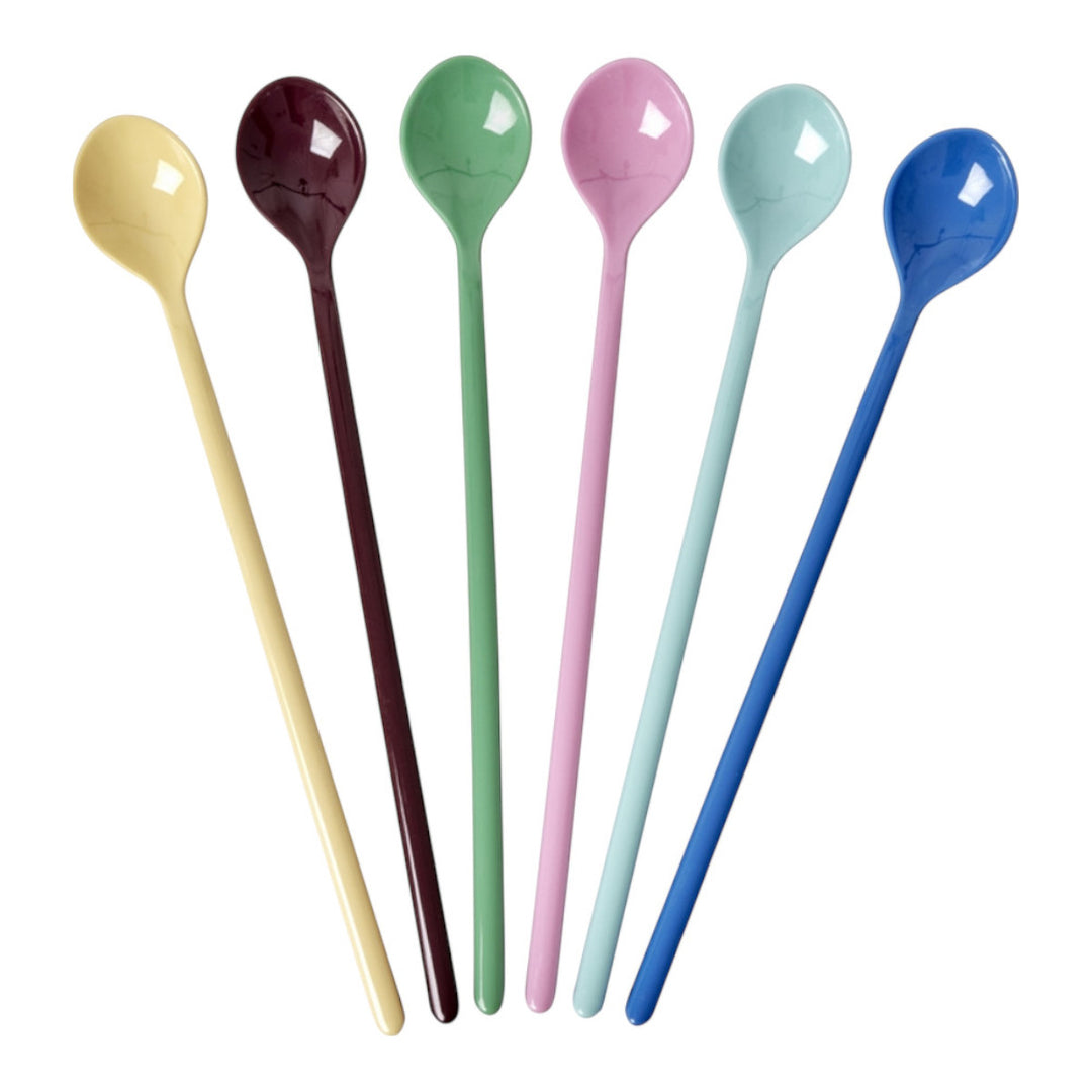 Melamin-Latte-Löffel in sort. Zeigen Sie Ihre wahren Farben – Set mit 6