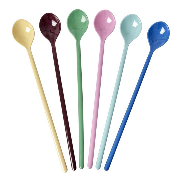 Melamin-Latte-Löffel in sort. Zeigen Sie Ihre wahren Farben – Set mit 6