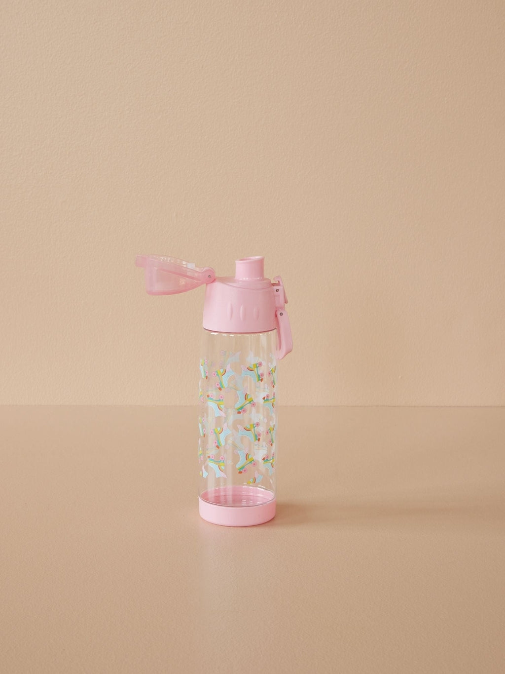 Kindertrinkflasche aus Kunststoff mit Rollschuh-Aufdruck – Rosa – 500 ml