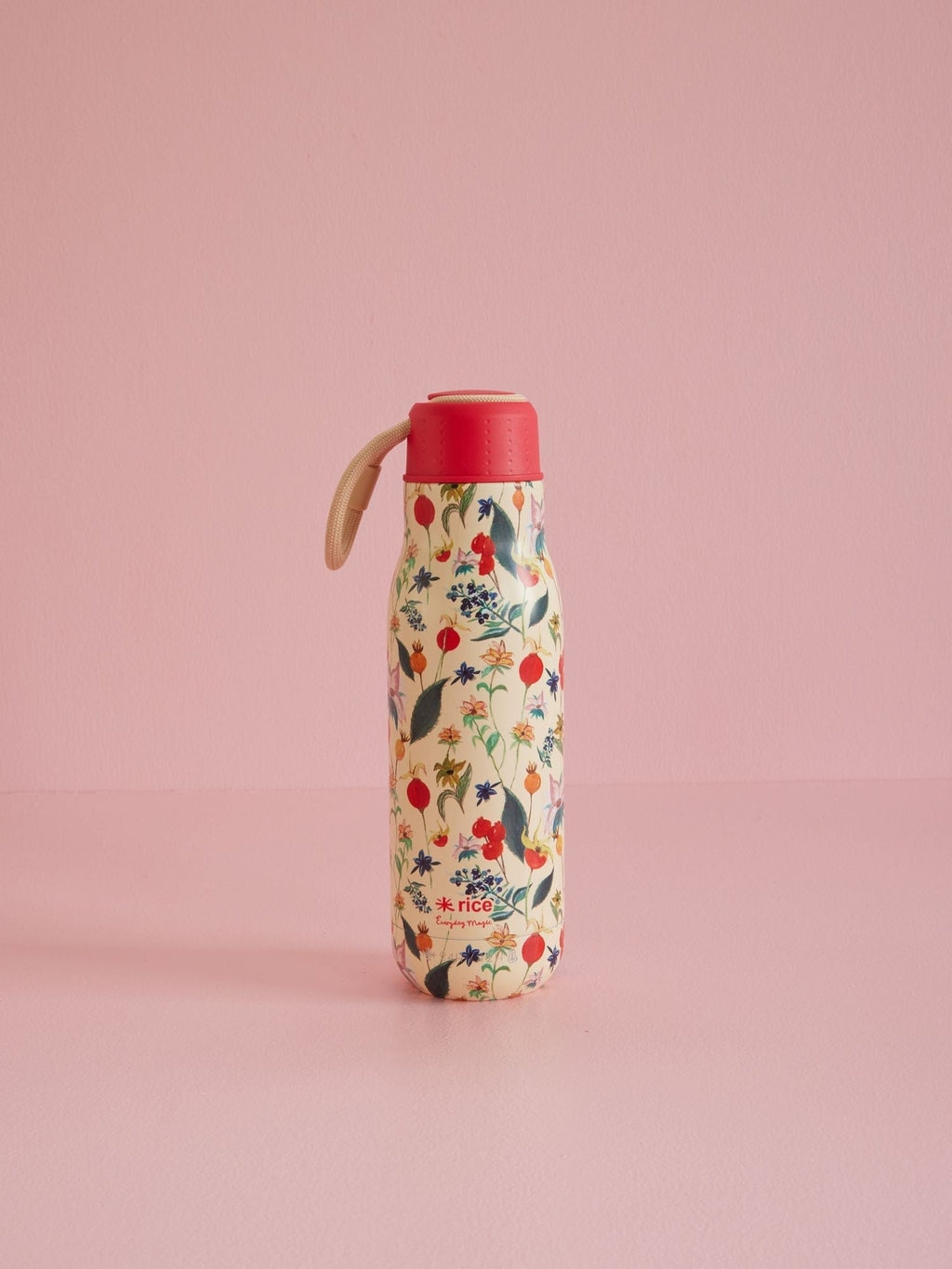 Edelstahl-Trinkflasche mit Winter-Rosenknospen-Aufdruck – 12 Stunden heiß/24 Stunden kalt – 500 ml