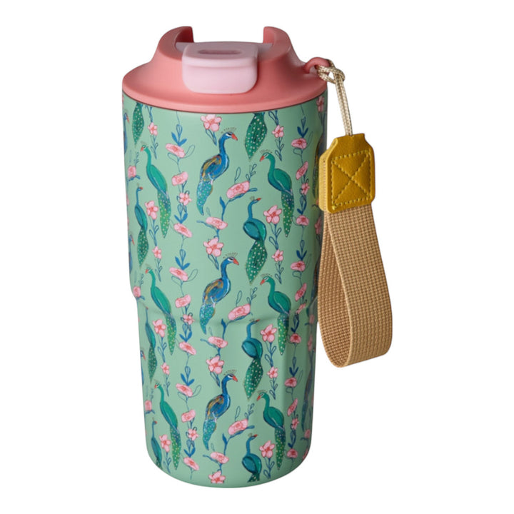 Edelstahl-Thermobecher mit Pfauen-Power-Print – 580 ml