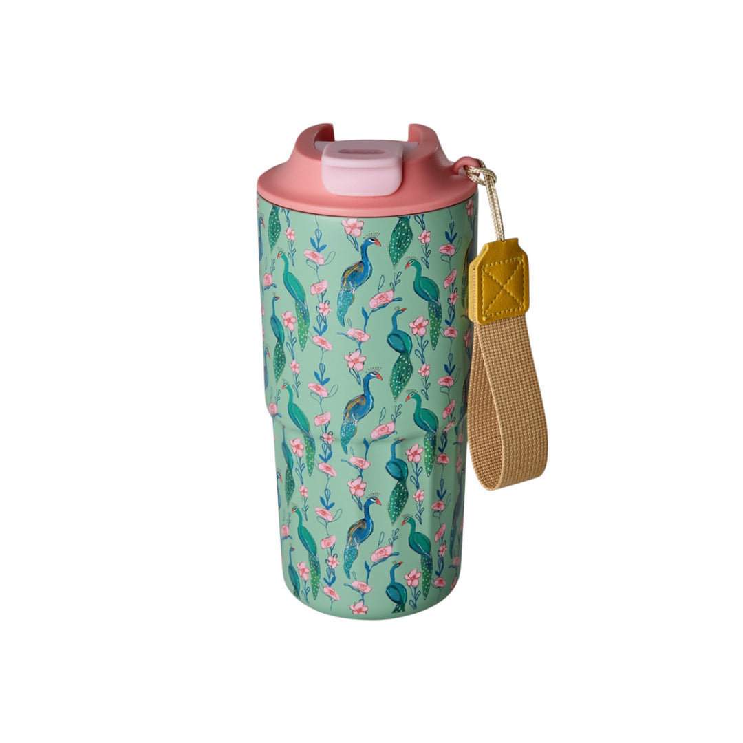 Edelstahl-Thermobecher mit Pfauen-Power-Print – 580 ml