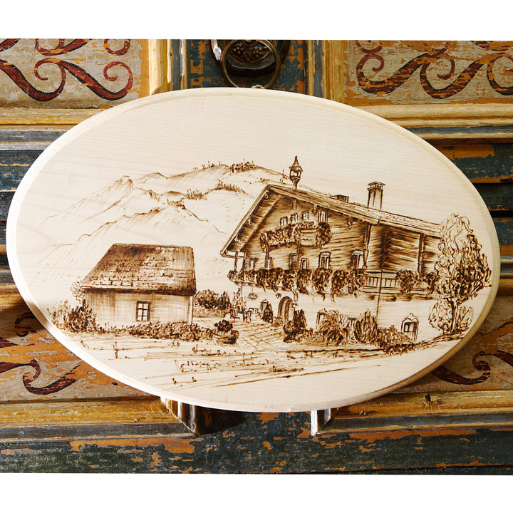 wooden board oval approx. 20 x 15.5 cm 