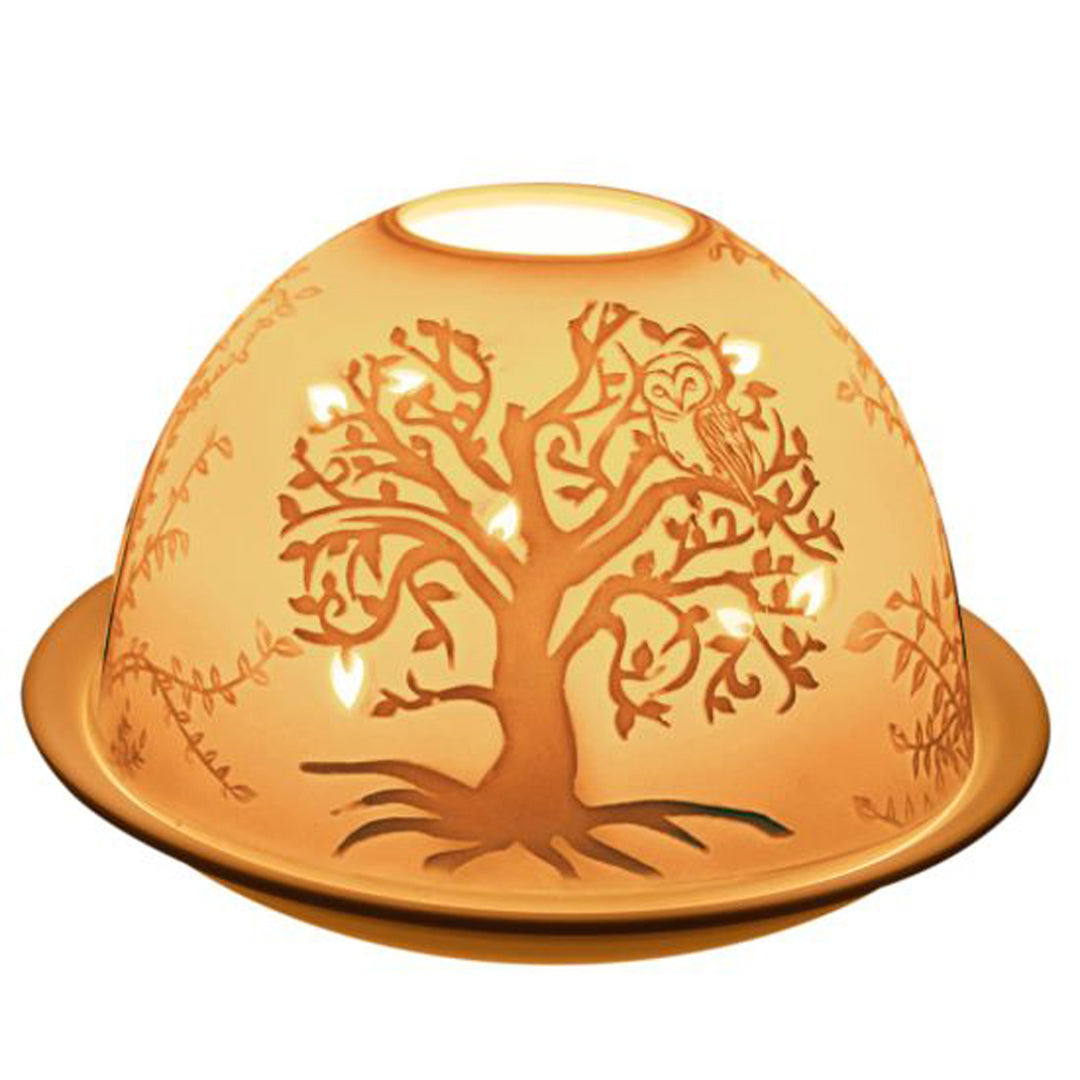 Teelichtkuppel aus Porzellan - Baum