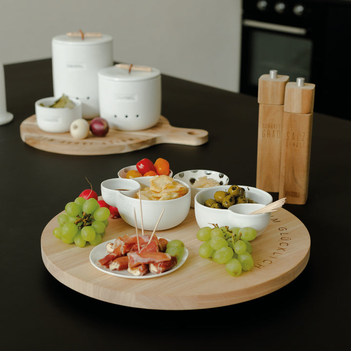 Holz Drehplatte "Rundum glücklich"