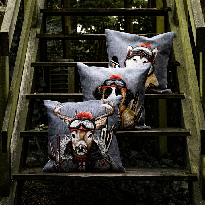 Gobelin Kissen - Husky Skifreunde