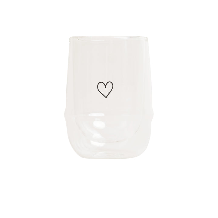 Double-walled heart glass 250 ml