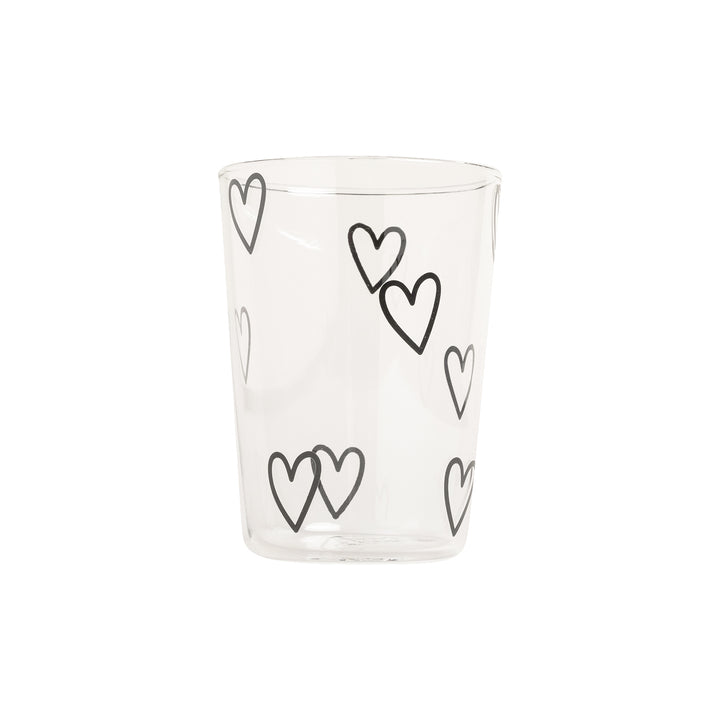 drinking glass hearts white