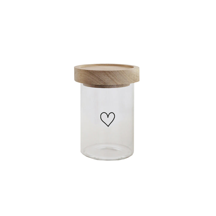 Mini storage jar - heart black | 1 pc.