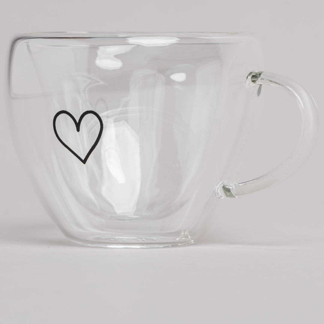 Double-walled heart glass 250 ml