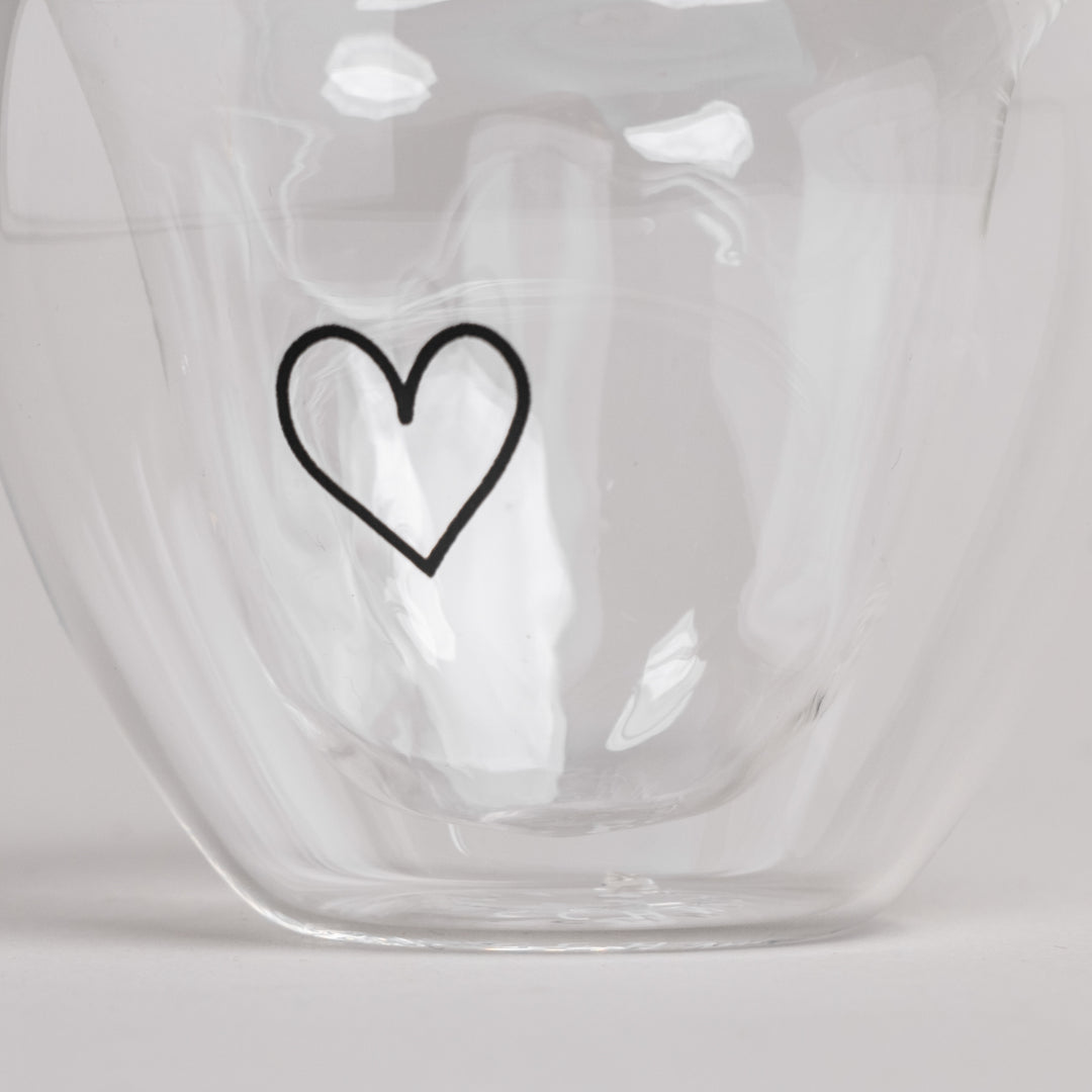 Double-walled heart glass 250 ml
