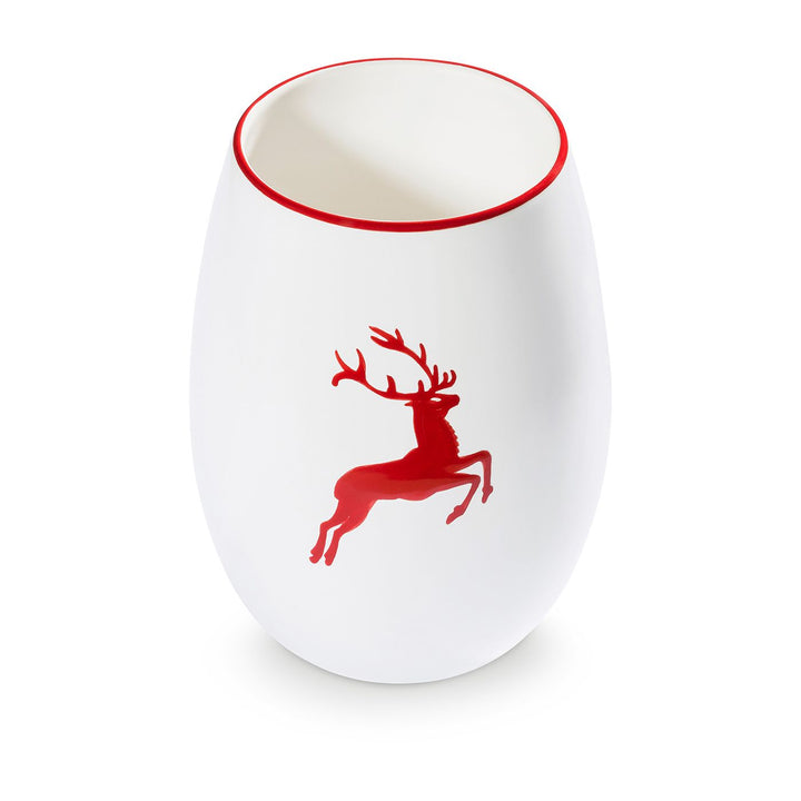 Rubinroter Hirsch, Vase (H: 21cm)