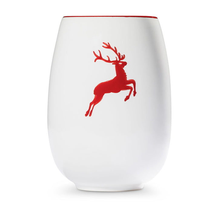 Rubinroter Hirsch, Vase (H: 15cm)
