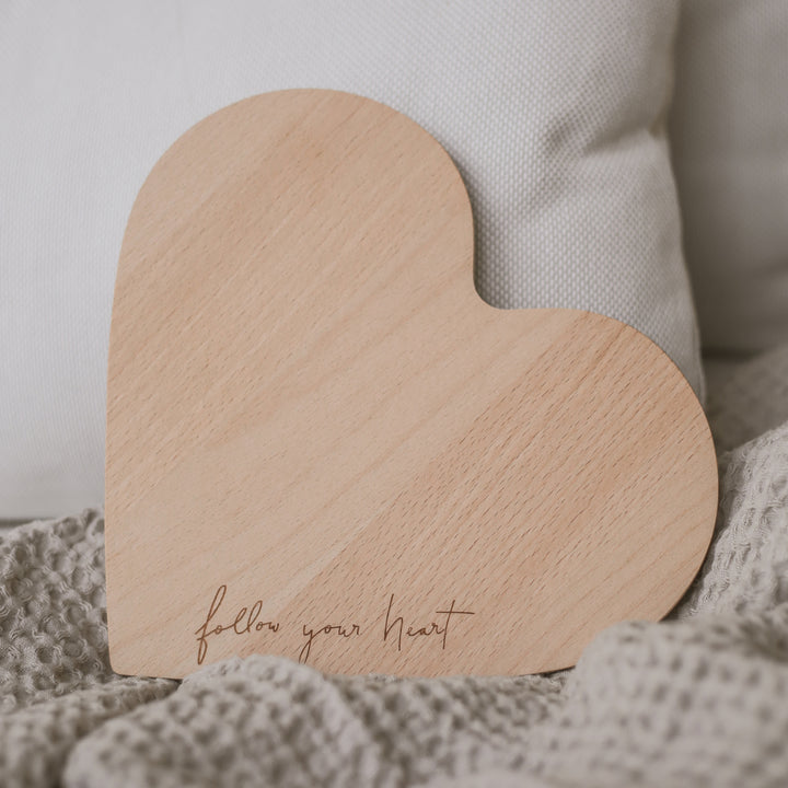 Frühstücksbrettchen Herz Follow your heart