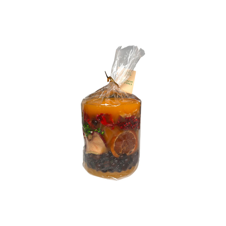 Duftkerze mit echten Früchten gelb