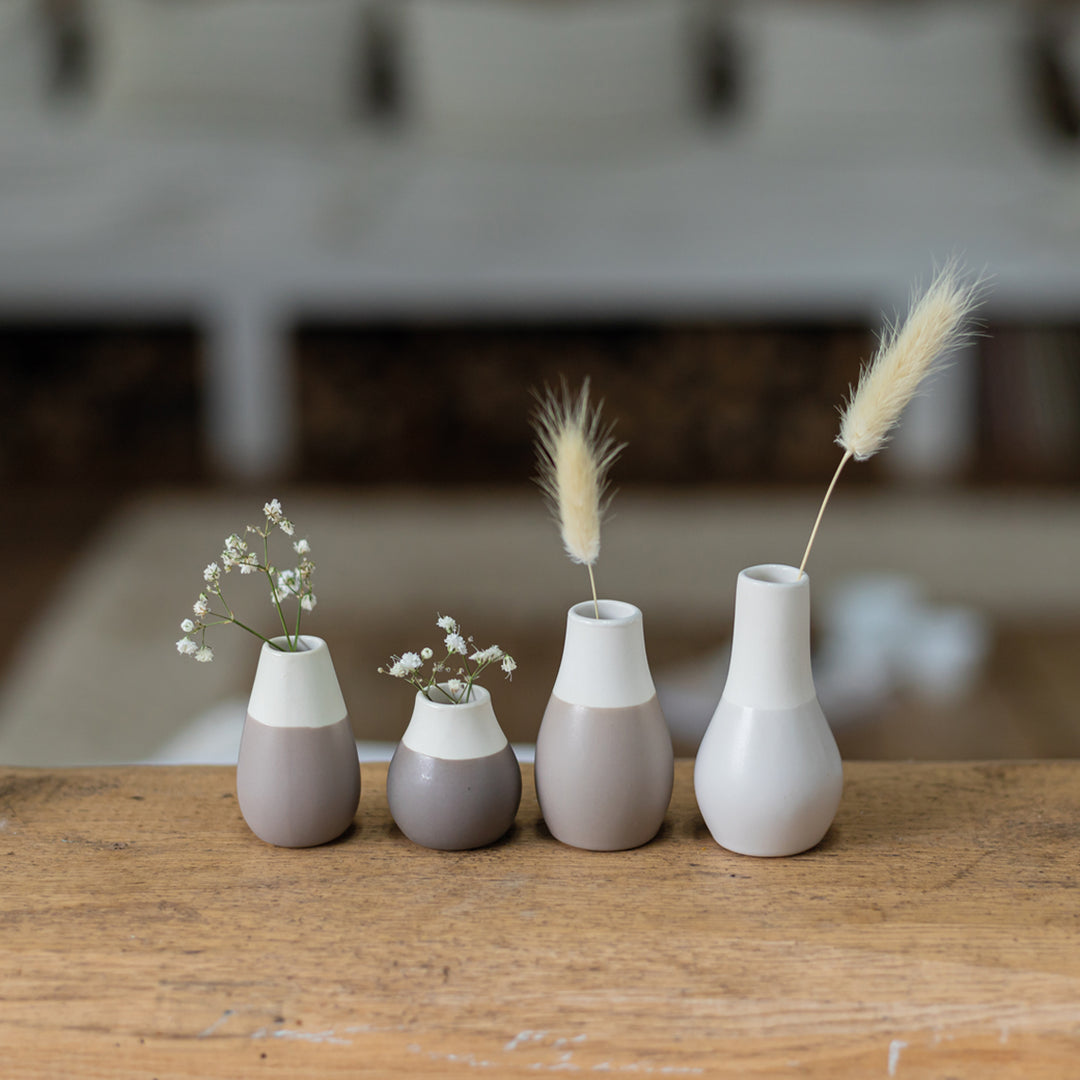 Mini Pastellvasen 4er Set grau