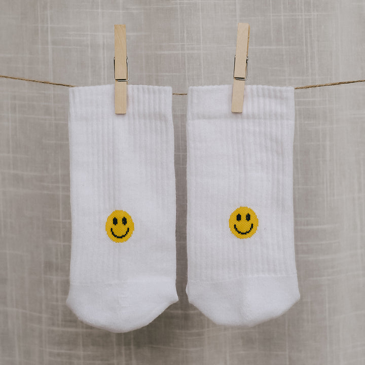 Eulenschnitt Socken "Smiley gelb"