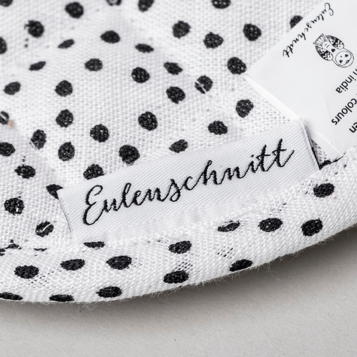 Eulenschnitt Topflappen „Punkte“ – 2er Set aus Leinen