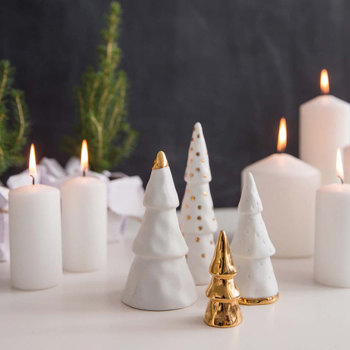 Weihnachtswald Set 4 Stk. gold