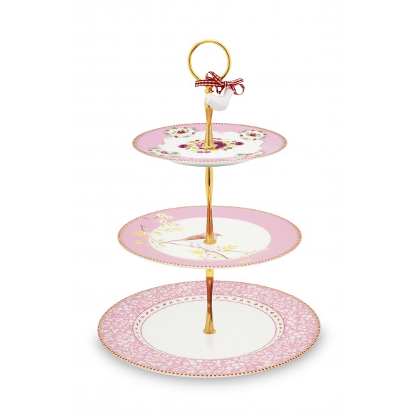 Torten Etagere 3/Layers Pink 17-21-26.5 cm