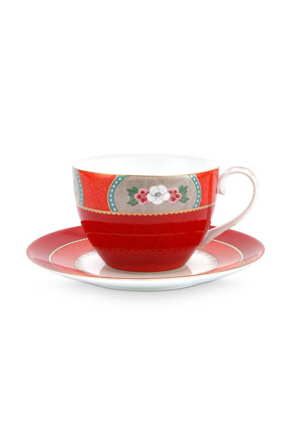 Tasse mit Untertasse Blushing Birds Red 280 ml